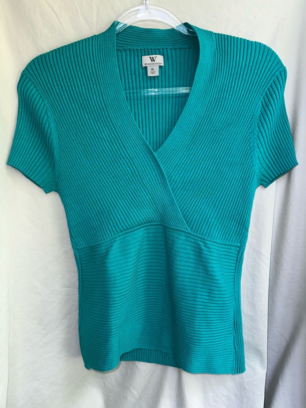 Worthington Ribbed Sweater Surplus Short Sleeve Sz XL